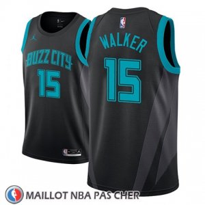 Maillot Charlotte Hornets Kemba Walker No 15 Ciudad 2018-19 Noir