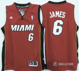 Maillot Enfant de James Miami Heat #6 Rouge