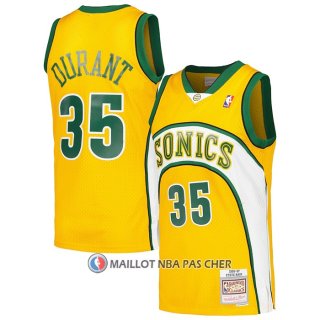 Maillot Enfant Seattle Supersonics Kevin Durant NO 35 Mitchell & Ness 2007-08 Jaune