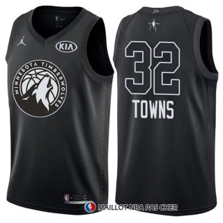 Maillot All Star 2018 Minnesota Timberwolves Karl-anthony Towns 32 Noir
