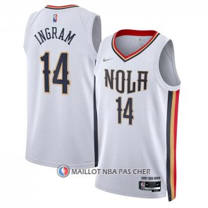 Maillot New Orleans Pelicans Brandon Ingram NO 14 Ville 2021-22 Blanc