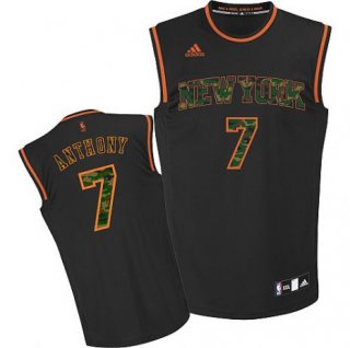 Maillot Camuoflage Mode Knicks Anthony 7 Noir