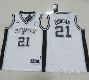 Maillot Enfant de Blanc Duncan San Antonio Spurs Revolution 30