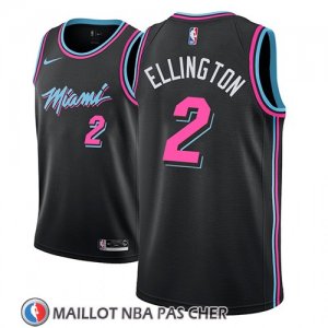 Maillot Miami Heat Wayne Ellington No 2 Ciudad 2018-19 Noir