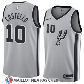Maillot San Antonio Spurs Matt Costello No 10 Statement 2018 Gris
