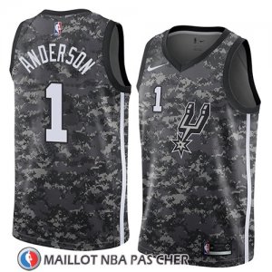 Maillot San Antonio Spurs Kyle Anderson No 1 Ciudad 2018 Gris