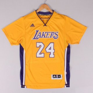 Maillot Manche Courte Lakers Bryant 24 Jaune