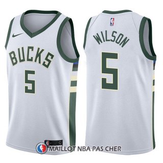 Maillot Milwaukee Bucks D.j. Wilson Swingman Association 5 2017-18 Blanc
