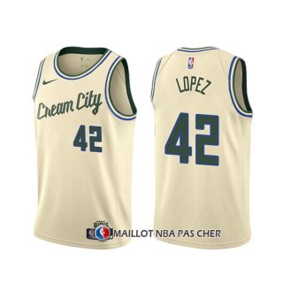 Maillot Milwaukee Bucks Robin Lopez Ville 2019-20 Crema