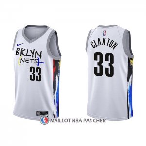 Maillot Brooklyn Nets Nicolas Claxton NO 33 Ville 2022-23 Blanc
