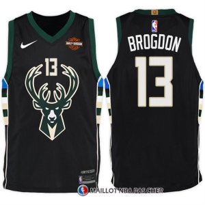 Maillot Milwaukee Bucks Malcolm Brogdon Statement Harley 2017-18 13 Noir
