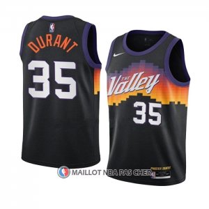 Maillot Enfant Phoenix Suns Kevin Durant NO 35 Ville 2020-21 Noir