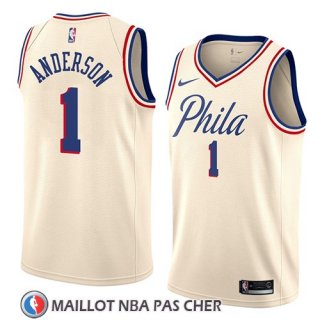 Maillot Philadelphia 76ers Justin Anderson No 1 Ciudad 2018 Crema