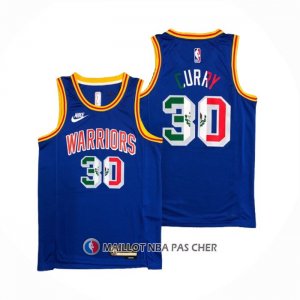Maillot Golden State Warriors Stephen Curry NO 30 Classic Royal Special Mexique Edition Bleu