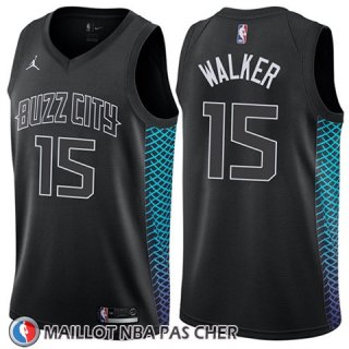 Maillot Charlotte Hornets Kemba Walker No 15 Ciudad 2018 Noir