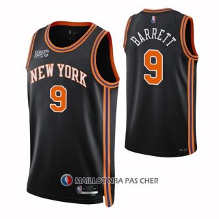 Maillot New York Knicks Rj Barrett NO 9 Ville 2021-22 Noir