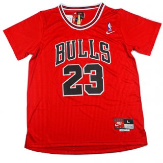 Maillot Authentique Manche Courte Bulls Jordan 23 Rouge