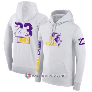 Veste a Capuche Los Angeles Lakers LeBron James Blanc