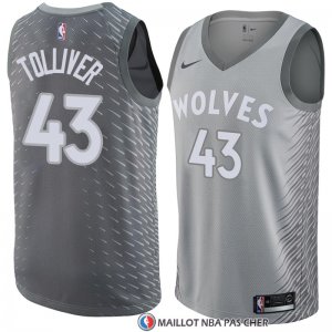 Maillot Minnesota Timberwolves Anthony Tolliver 43 Ciudad 2017-18 Gris