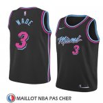 Maillot Enfant Miami Heat Dwyane Wade Ciudad 2018 19 Noir