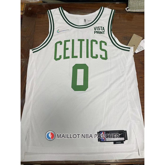 Maillot Boston Celtics Jayson Tatum NO 0 Association Authentique Blanc