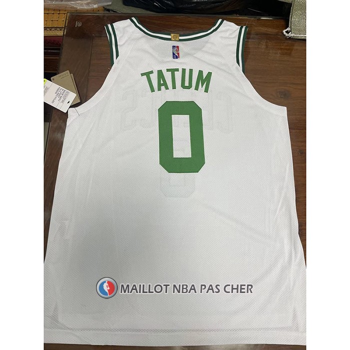 Maillot Boston Celtics Jayson Tatum NO 0 Association Authentique Blanc
