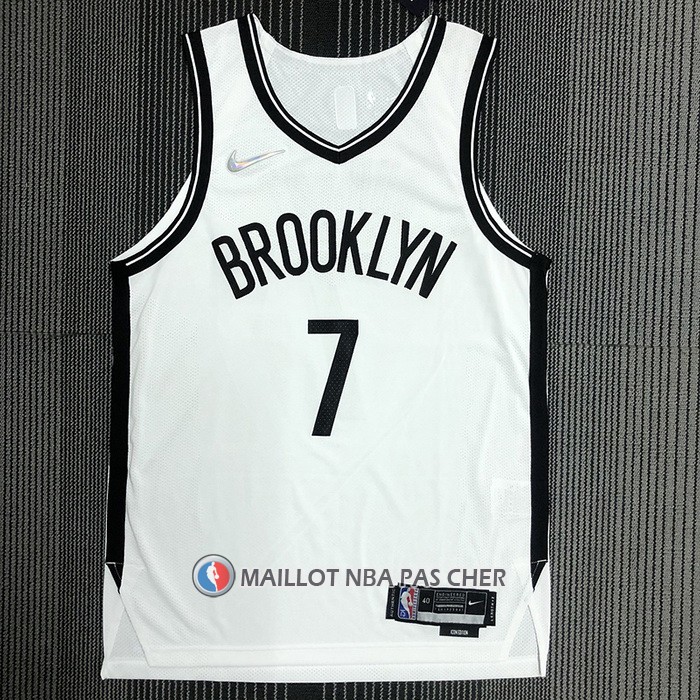 Maillot Brooklyn Nets Kevin Durant NO 7 Association Authentique Blanc