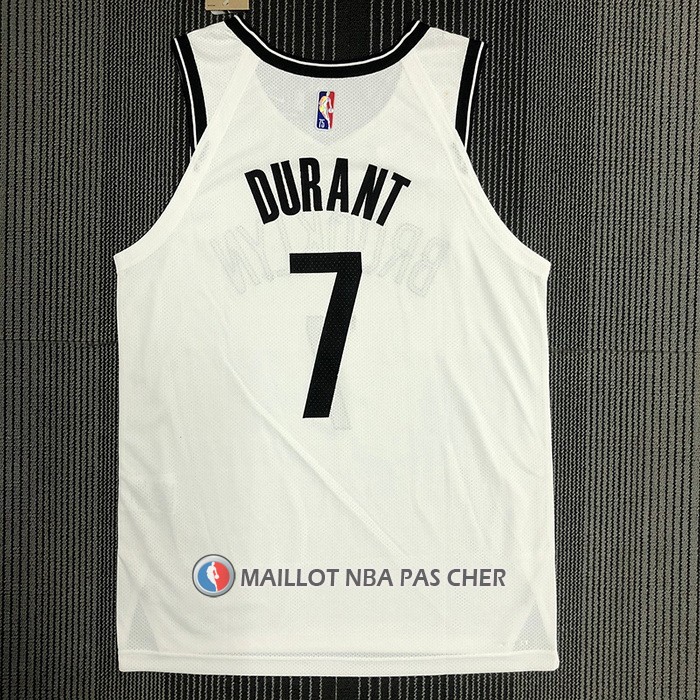 Maillot Brooklyn Nets Kevin Durant NO 7 Association Authentique Blanc