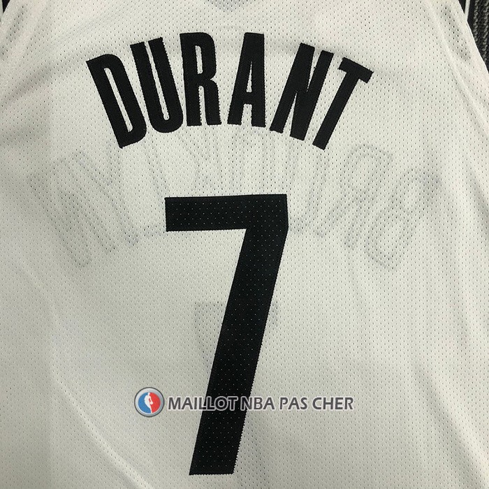 Maillot Brooklyn Nets Kevin Durant NO 7 Association Authentique Blanc