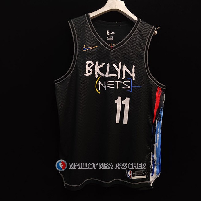 Maillot Brooklyn Nets Kyrie Irving NO 11 Ville 2020-21 Authentique Noir