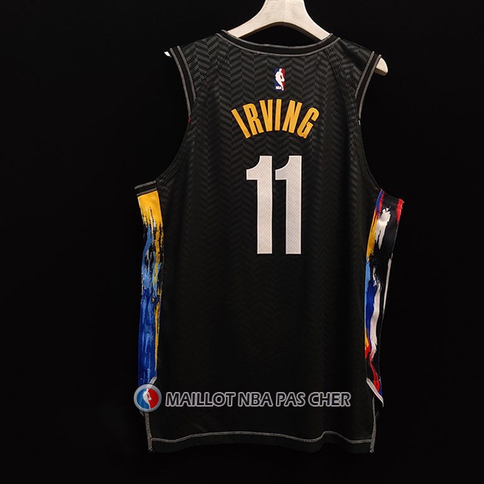 Maillot Brooklyn Nets Kyrie Irving NO 11 Ville 2020-21 Authentique Noir