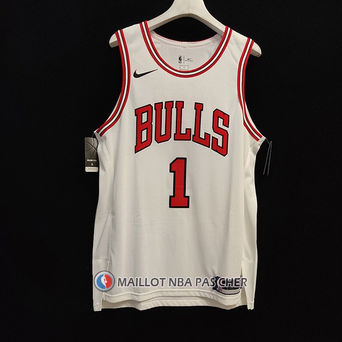 Maillot Chicago Bulls Derrick Rose NO 1 Association Authentique Blanc
