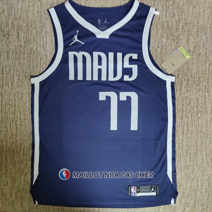 Maillot Dallas Mavericks Luka Doncic NO 77 Statement Authentique 2022-23 Bleu