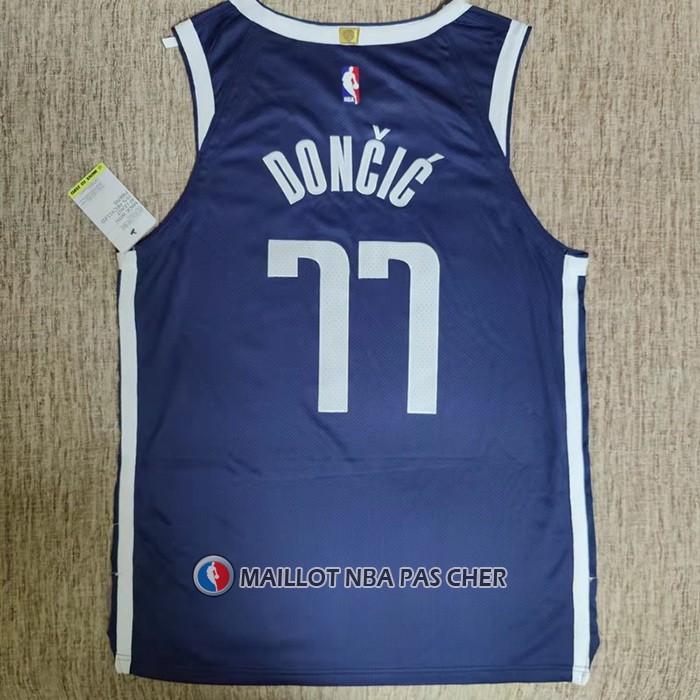 Maillot Dallas Mavericks Luka Doncic NO 77 Statement Authentique 2022-23 Bleu