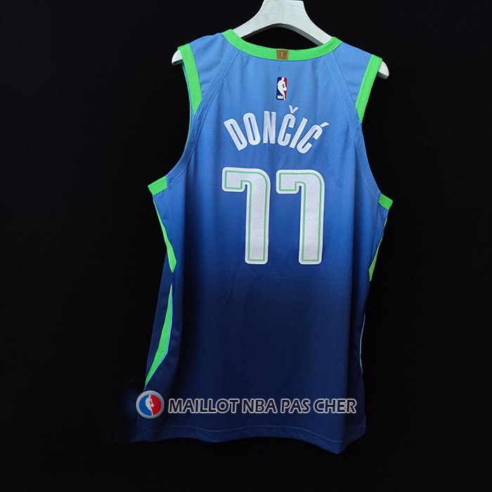 Maillot Dallas Mavericks Luka Doncic NO 77 Ville Authentique Bleu