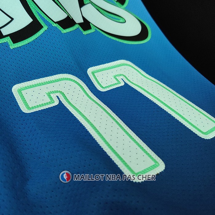 Maillot Dallas Mavericks Luka Doncic NO 77 Ville Authentique Bleu