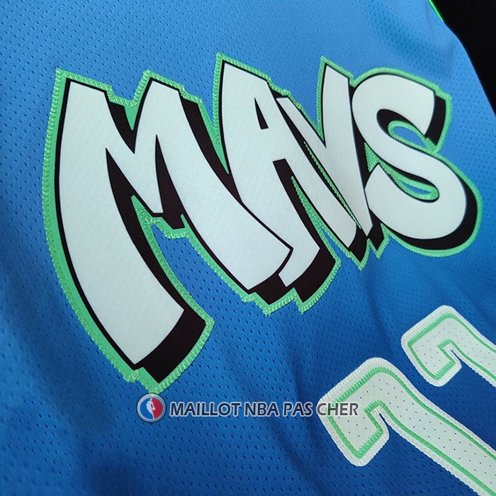 Maillot Dallas Mavericks Luka Doncic NO 77 Ville Authentique Bleu