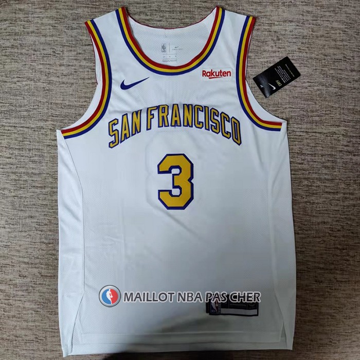 Maillot Golden State Warriors Jordan Poole NO 3 Classic Authentique Blanc