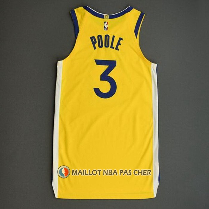 Maillot Golden State Warriors Jordan Poole NO 3 Statement Authentique 2022 Or