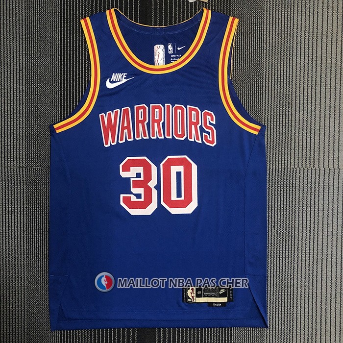 Maillot Golden State Warriors Stephen Curry NO 30 Classic 2021-22 Authentique Bleu