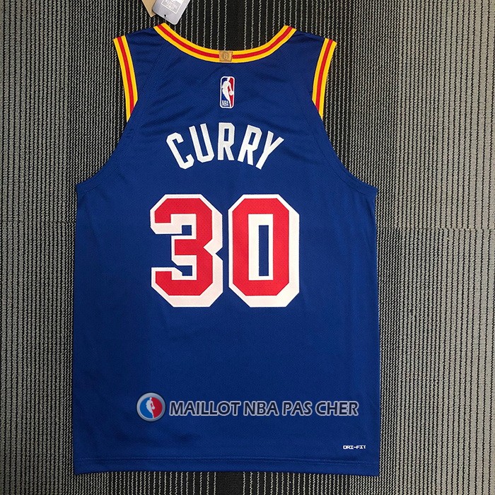 Maillot Golden State Warriors Stephen Curry NO 30 Classic 2021-22 Authentique Bleu