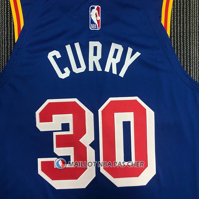 Maillot Golden State Warriors Stephen Curry NO 30 Classic 2021-22 Authentique Bleu