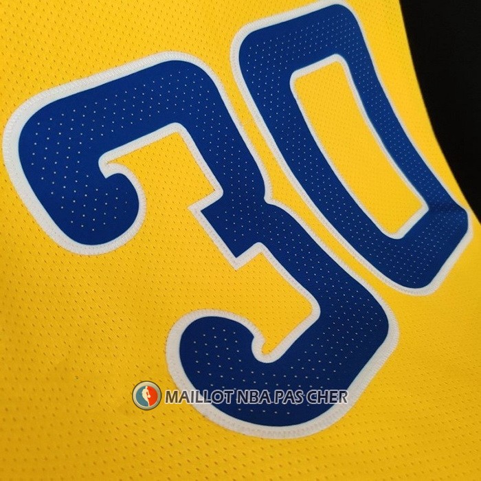 Maillot Golden State Warriors Stephen Curry NO 30 Hardwood Classic Authentique Jaune