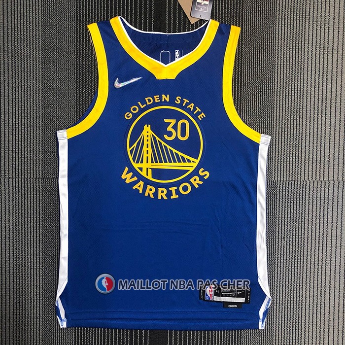 Maillot Golden State Warriors Stephen Curry NO 30 Icon Authentique Bleu