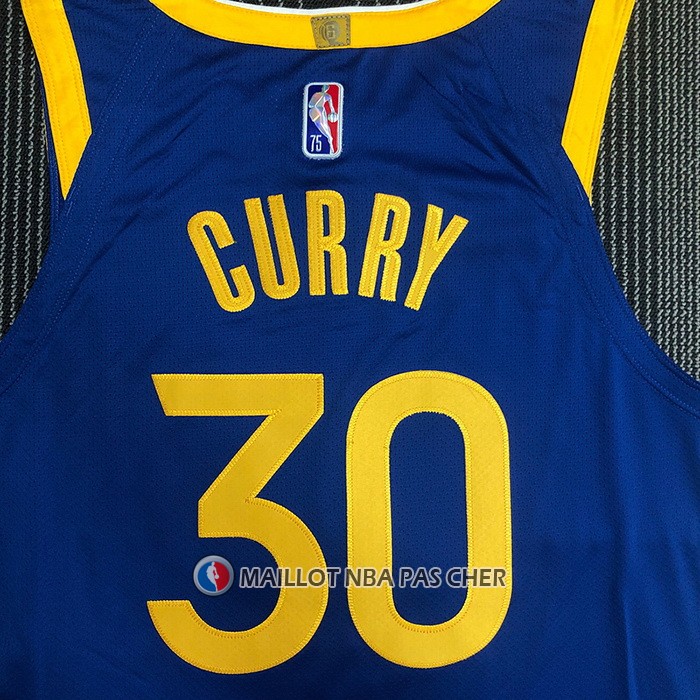 Maillot Golden State Warriors Stephen Curry NO 30 Icon Authentique Bleu