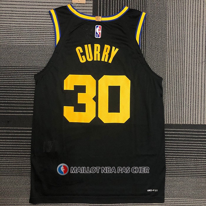 Maillot Golden State Warriors Stephen Curry NO 30 Ville 2021-22 Authentique Noir