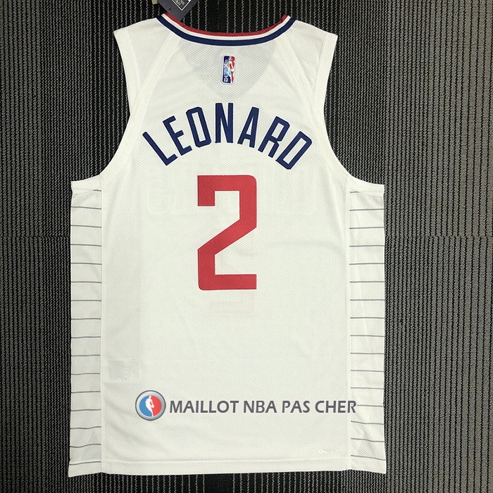 Maillot Los Angeles Clippers Kawhi Leonard NO 2 Association 2020-21 Authentique Blanc