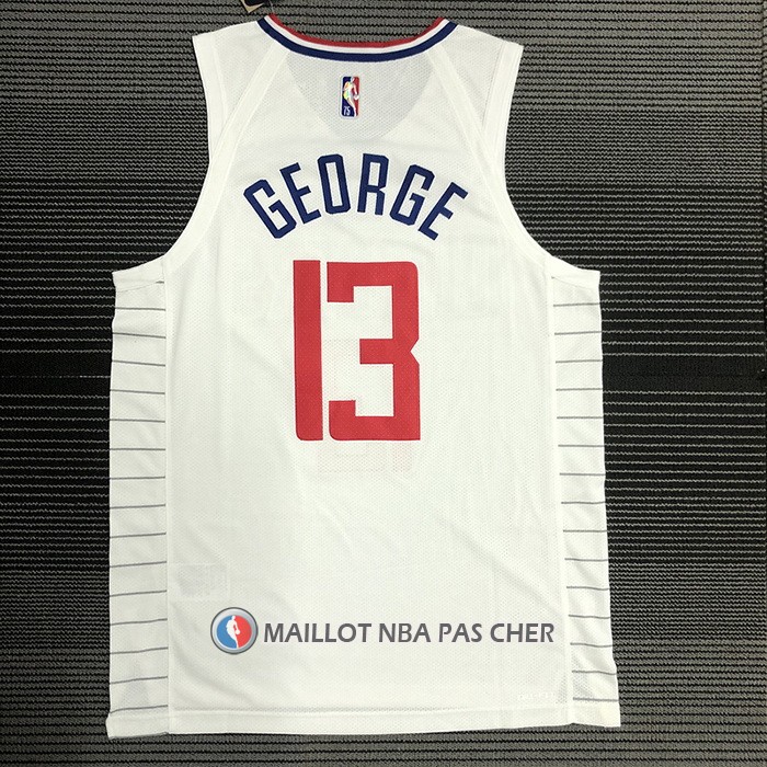 Maillot Los Angeles Clippers Paul George NO 13 Association 2020-21 Authentique Blanc