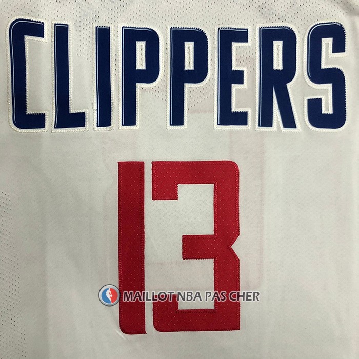 Maillot Los Angeles Clippers Paul George NO 13 Association 2020-21 Authentique Blanc