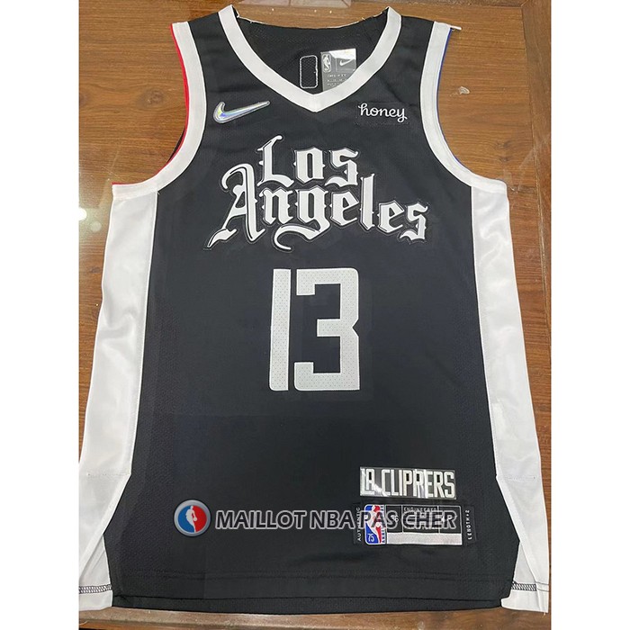 Maillot Los Angeles Clippers Paul George NO 13 Ville 2020-21 Authentique Noir